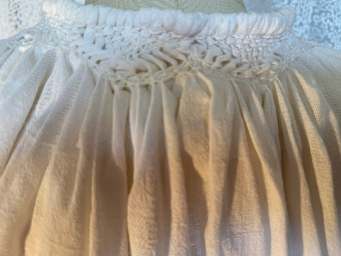White Peasant Blouse with Cross Stitch Embroidery Carpatina