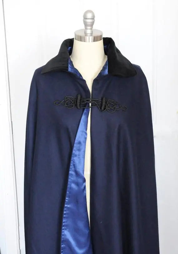 Boat Cloak Navy Blue Wool Cape - Carpatina