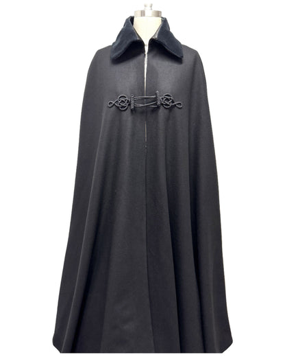 Boat Cloak Naval Black Wool Cape Carpatina