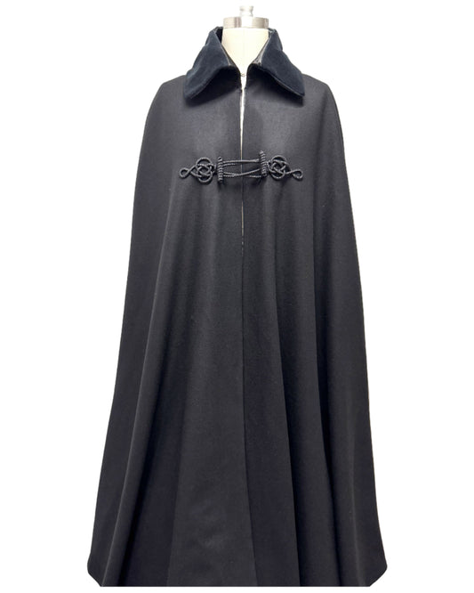 Boat Cloak Naval Black Wool Cape Carpatina