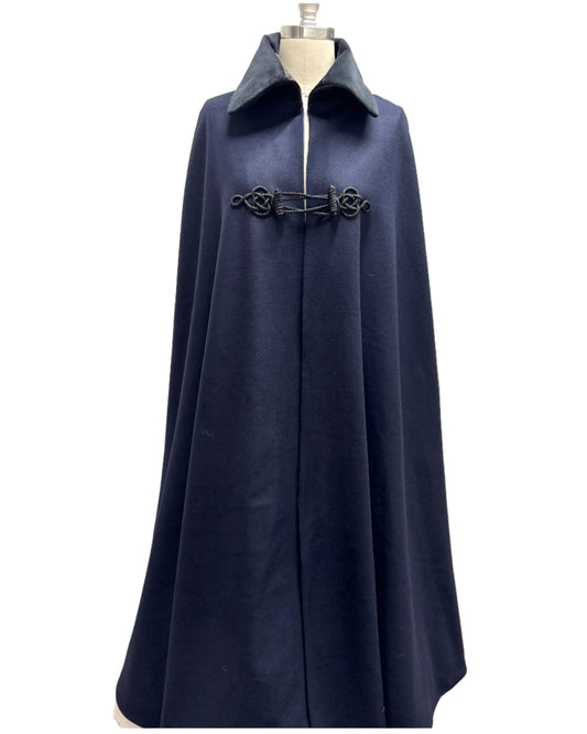 Boat Cloak Navy Blue Wool Cape Carpatina