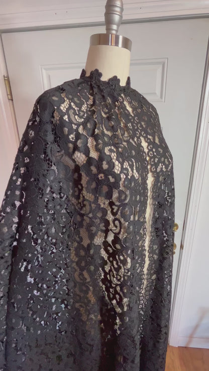 Black Lace Wedding Cape