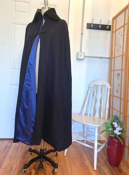 Boat Cloak Navy Blue wool Cape - Elegant FDR Military Cloak Style Sm