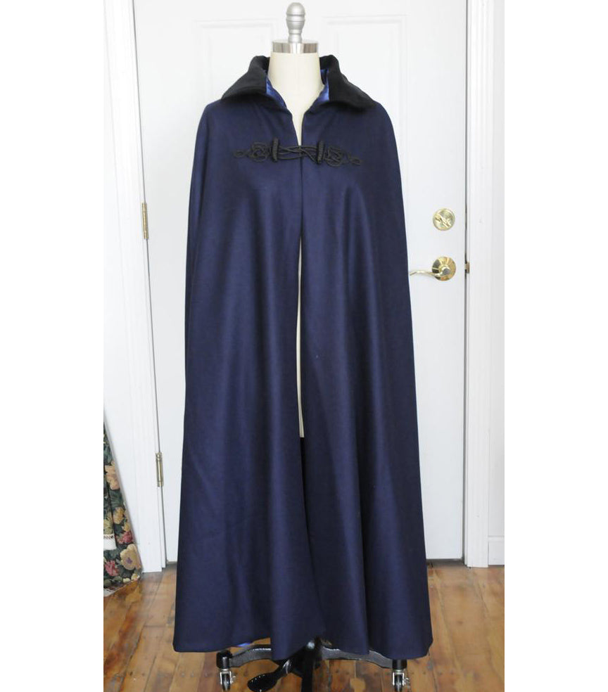Navy Blue wool cloak cape