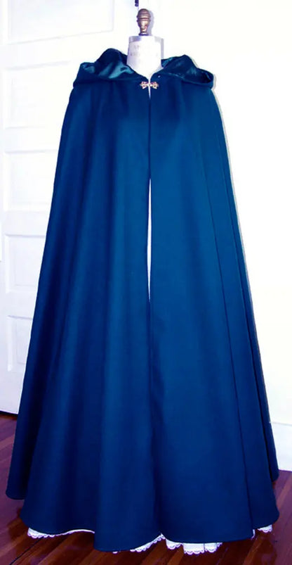 Navy Blue Velvet Cloak Carpatina